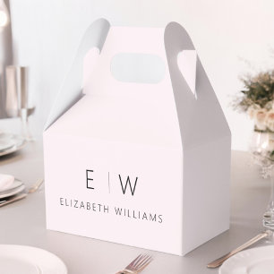 Errötendes Rosa Modernes Minimalistisches Monogram Geschenkschachtel