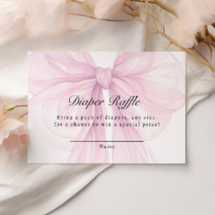 Errötendes Rosa-Schleifen-Windel-Raffle-Ticket Begleitkarte