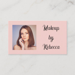 Errötendes Rosa Schwarze Schrift Foto Make-up Visi Visitenkarte