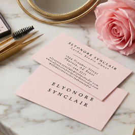 Errötendes Rosa Schwarze Schrift Wimpern Visitenkarte