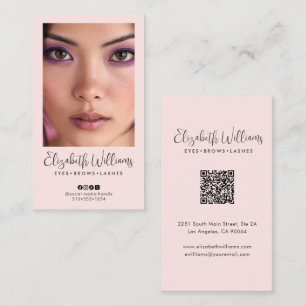 Errötendes Rosa Skript Social Icon QR-Code Foto Ma Visitenkarte