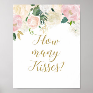 Errötendes Rosa und Goldene Hochzeitsdusche-Schild Poster