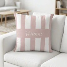 Errötendes Rosa Wasserfarben-Streifen-Monogramm-Na