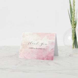 Errötendes Rosa Wasserfarbenwaschung Elegant Dankeskarte