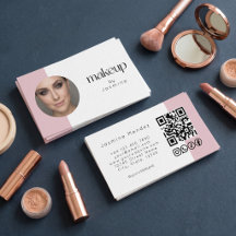Errötendes Rosa Weiß Foto MUA QR-Code Soziale Icon