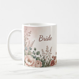 Errötendes Rosa Wildblumen Brautparty Geschenk Tas Kaffeetasse