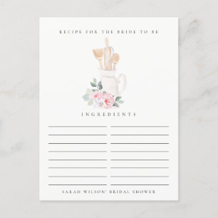 Errötendes Utensil Florales Rezept Anfrage Brautpa Postkarte