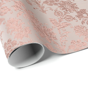 Errötet rosa Blumen das Rosen-GoldblumenImitat VI Geschenkpapier