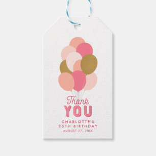 Errötet rosa Imitat, Gold, dasballone Ihnen danke Geschenkanhänger