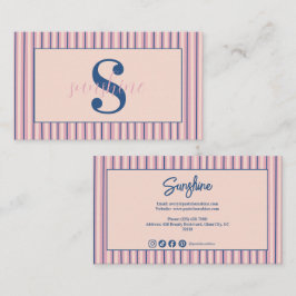Errötungsstreifen-Monogramm-Boutique-Geschäft Visitenkarte