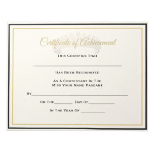 Errungenschaft des britischen Pageant Crown Certif Notizblock
