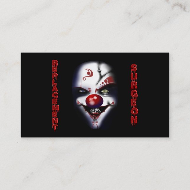 Ersatzchirurg - böser Clown Visitenkarte (Vorderseite)