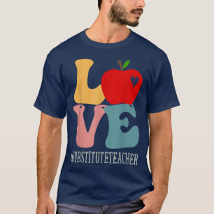Ersatzlehrer Liebe Apple Groovy Niedlich T-Shirt