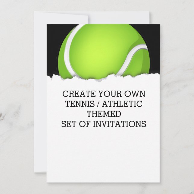 Erschaffen Sie eine Tennis-Einladung Einladung (Vorderseite)