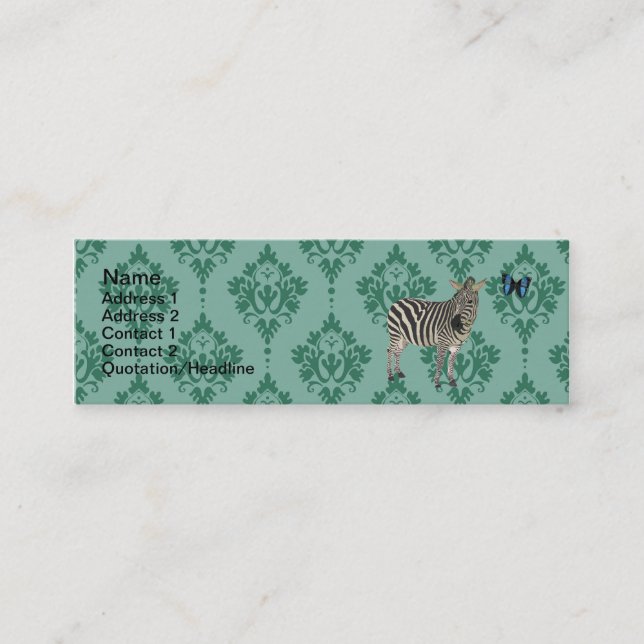 Erschöpfte Damast Zeb Visitenkarten Mini Visitenkarte (Vorderseite)