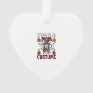 Erschöpfte Mutter ist Kostüm Halloween Hexe Kaffee Ornament
