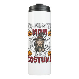 Erschöpfte Mutter ist Kostüm Halloween Hexe Kaffee Thermosbecher