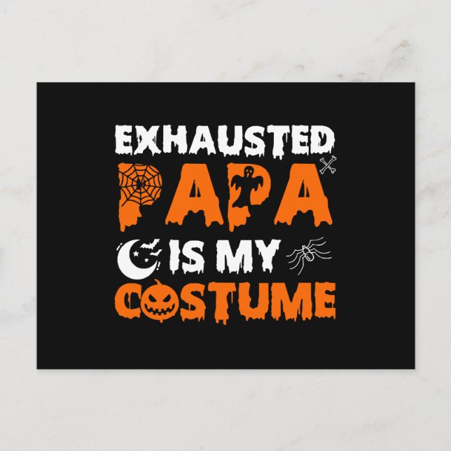 erschöpfte Papa ist mein Kostüm Postkarte (Vorderseite)