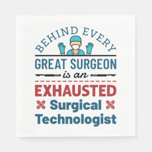 Erschöpfter Chirurgischer Techniker Funny Scrub Te Serviette
