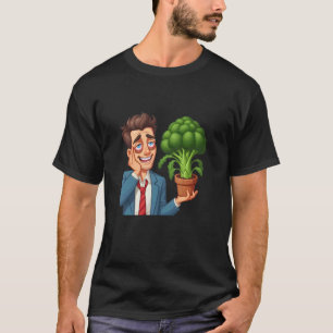 Erschöpfter Gärtner mit selbst angebautem Brokkoli T-Shirt