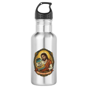 Erschöpfter Jesus Leere Proteinpulver-Dose Gym-Hum Edelstahlflasche