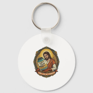 Erschöpfter Jesus Leere Proteinpulver-Dose Gym-Hum Schlüsselanhänger