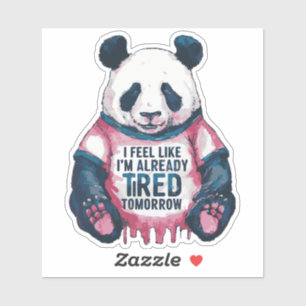 Erschöpfter Lustiger Panda Witz Humor Aufkleber