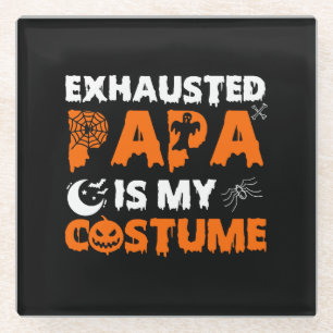 erschöpfter Papa ist mein Kostüm Glasuntersetzer