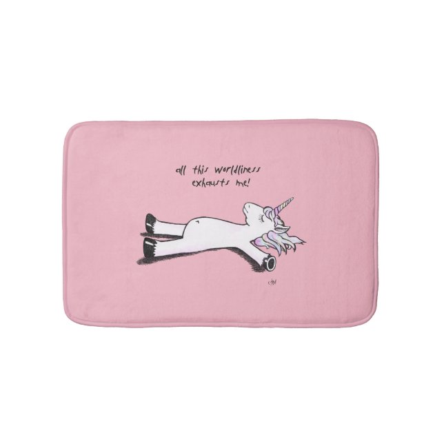 Erschöpftes Einhorn Badematte (Vorderseite)