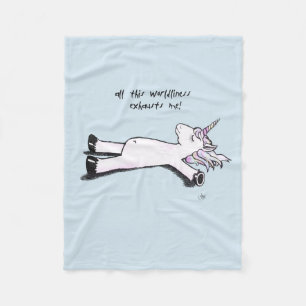 Erschöpftes Einhorn Fleecedecke