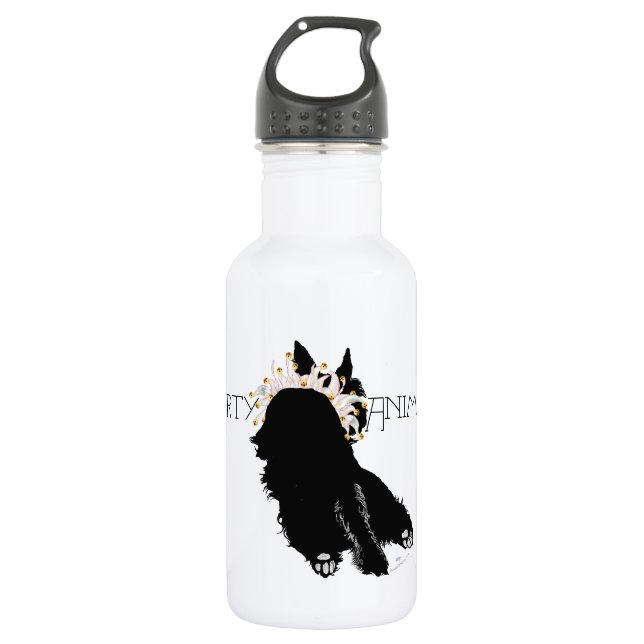 Erschöpftes schottisches Party Edelstahlflasche (Vorderseite)