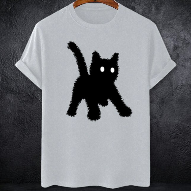 Erschossen überrascht Schwarze Katze Meme soziale  T-Shirt (Von Creator hochgeladen)
