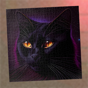 Erschreckende schwarze Katze