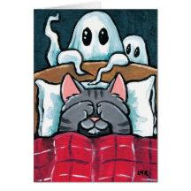 Erschrocken von der Geistertabby-Katze in der