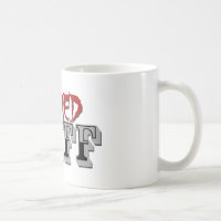 Erschrockene steife Kaffee-Tasse