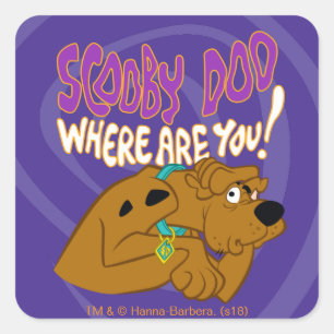 Erschrockenes Scooby-Doo Quadratischer Aufkleber