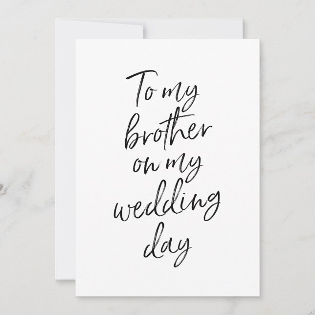 Erschwinglich für meinen Bruder an meinem Hochzeit (Vorderseite)