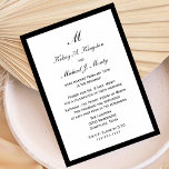 Erschwingliche Budget Post Wedding Empfang White Einladung<br><div class="desc">Diese eleganten und dennoch preiswerten Einladungen nach der Hochzeit bieten einen weißen Hintergrund für Ihre Hochzeitsdetails,  die in Schwarz erscheinen. Das Design wird durch einen kleinen schwarzen Rand um den Rand ergänzt. Diese Post Hochzeit einladen ist einfach,  elegant und günstig - was für eine großartige Kombination! Copyright bargainsbyhenis</div>