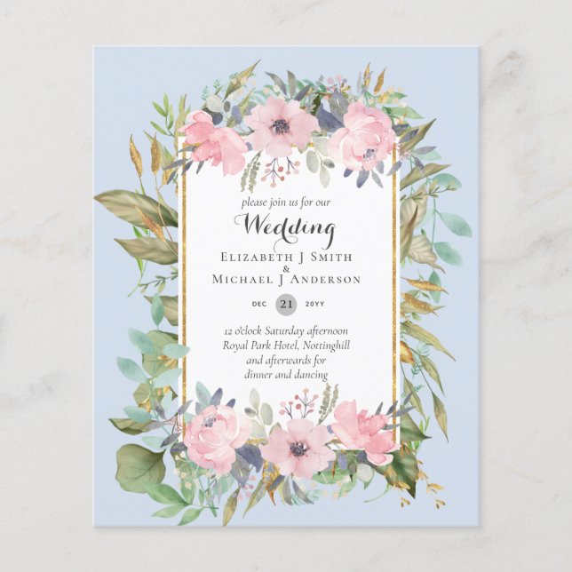 Erschwingliche Budget Rosa Blütenrosa Blumenzehen Flyer (Vorne)