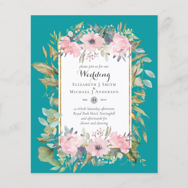 Erschwingliche Budget Rosa Blütenrosa Blumenzehen Flyer (Vorne)