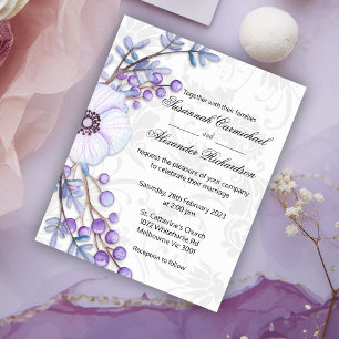 Erschwingliche Damaskus und Lila botanische Hochze Flyer