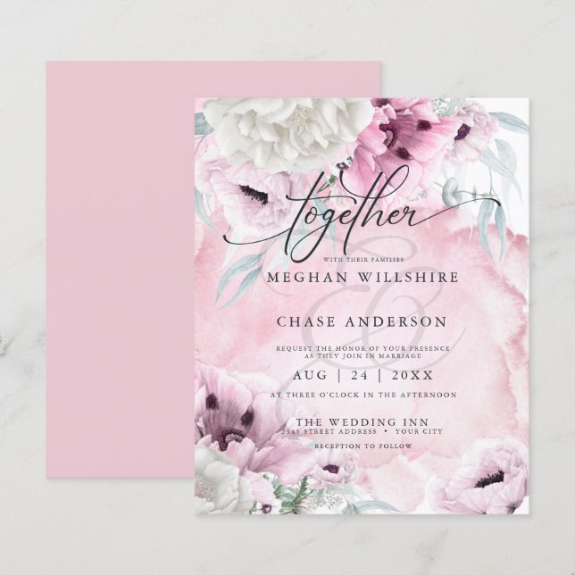 Erschwingliche elegante Blume mit rosafarbenem Was (Vorne/Hinten)