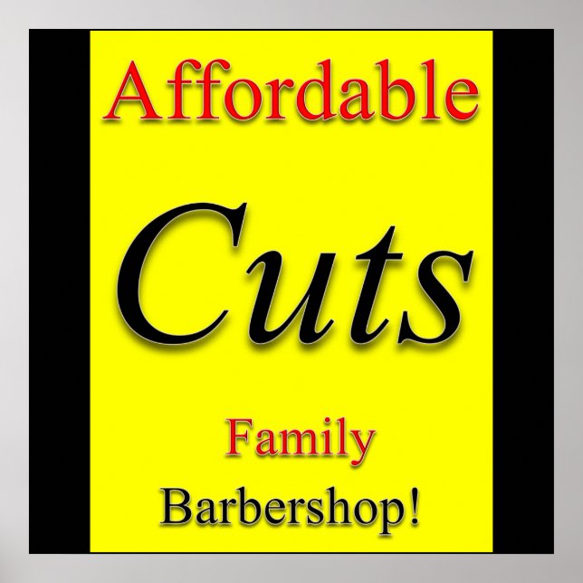 Erschwingliche Haircut-Werbemittel Poster (Vorne)