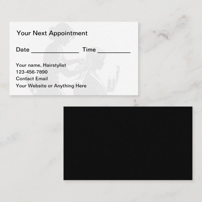 Erschwingliche Hairstylist Business Appointing Car Terminkarte (Vorne/Hinten)