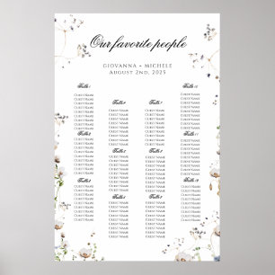 Erschwingliche Hochzeitskarten für Wildblumen Poster