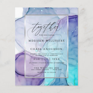 Erschwingliche Hochzeitskitzel Aqua Lila Abstrakte