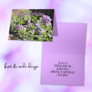 Ersetzbare Alfalfa-Blüten-Foto- & Vorlage-Text Karte