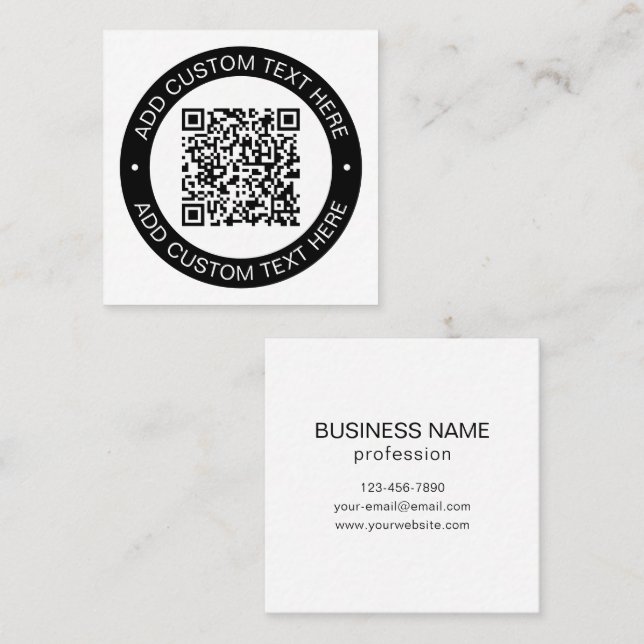 Ersetzen durch Ihren eigenen hochgeladenen QR-Code Quadratische Visitenkarte (Vorne/Hinten)