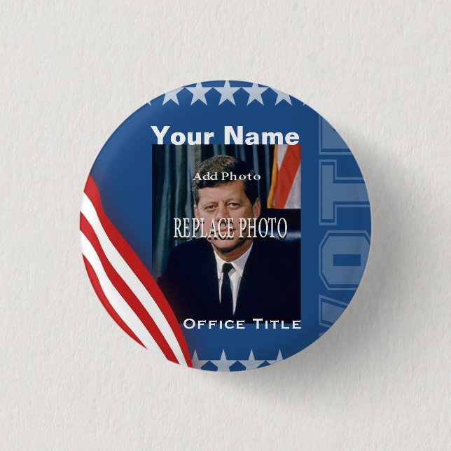 Ersetzen Sie die runde Kampagnen-Schablone des Button (Vorderseite)
