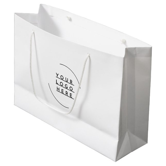 Ersetzen Sie Ihr Logo Große Geschenktüte (Vorderseite Schrägansicht)